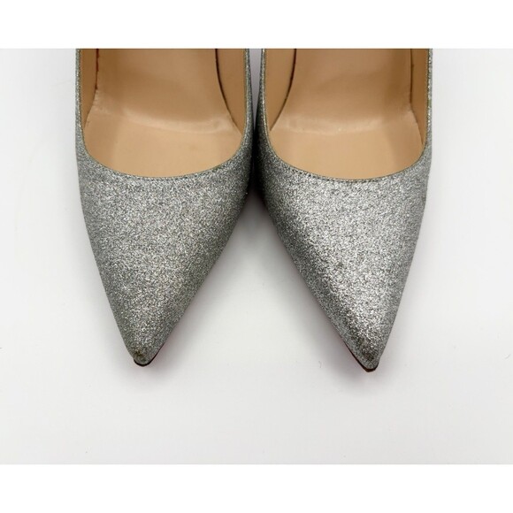 Christian Louboutin Sparkling Silver Heels - Picture 5 of 14